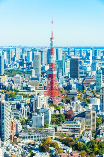 Tokyo Tower in the city skyline
